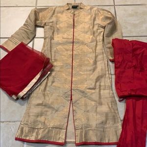 Pink and gold outfit